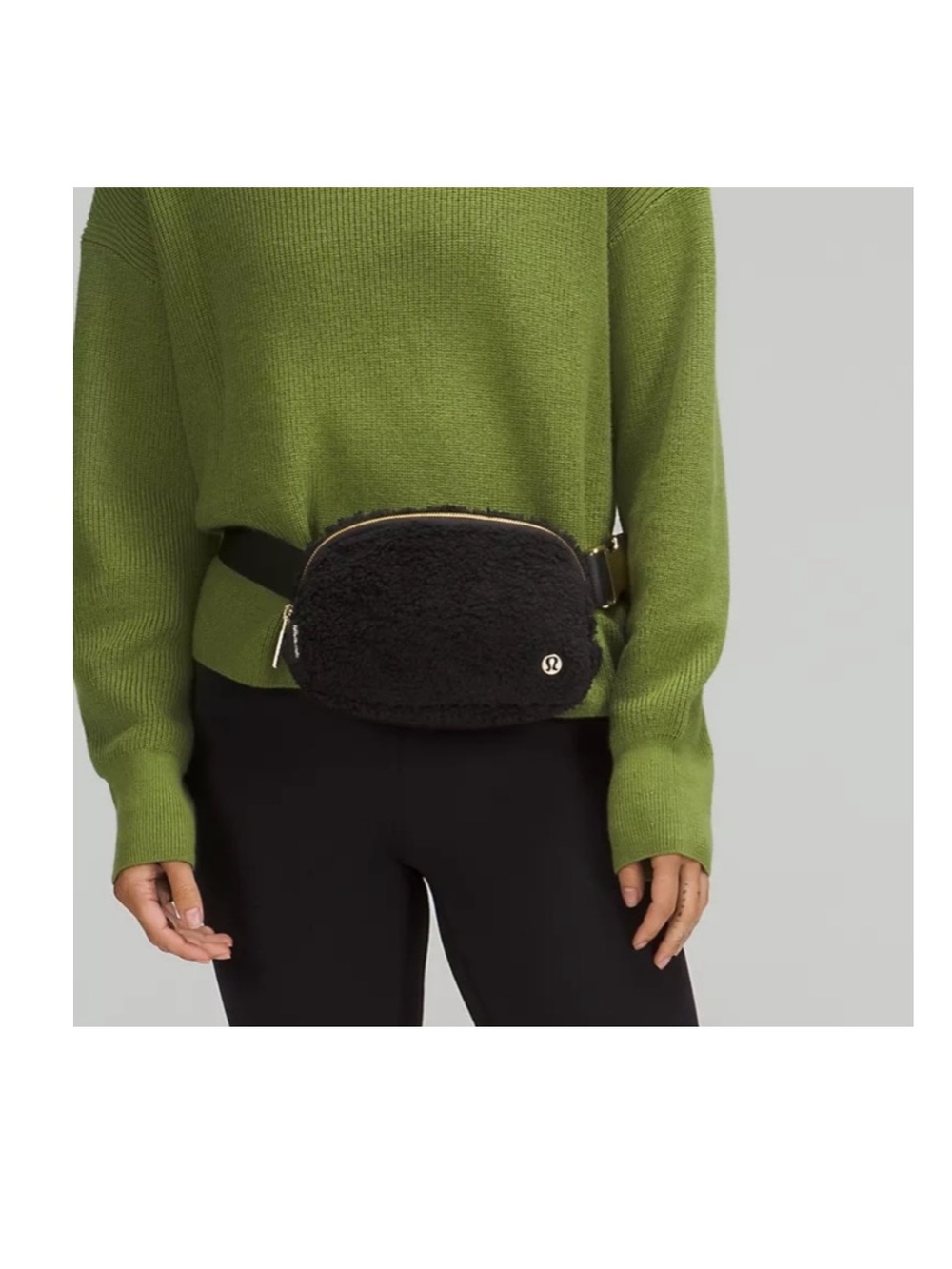 Lululemon black Sherpa fleece Everywhere fanny pack Belt bag